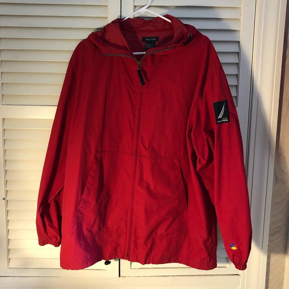 Nautica windbreaker in rich red